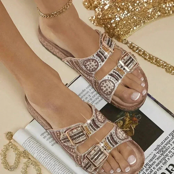 Brown Boho Women's Flat Sandals - Picture 5 of 5